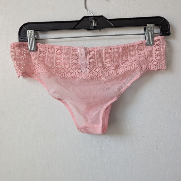 Adore Me Nymphadora Balconette Bra & Matching Cheeky Panty NEW Lace  Hearts Pink - Picture 10 of 11